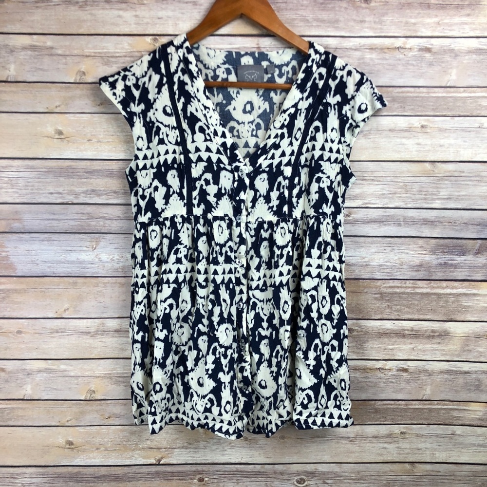 Anthropologie | Ladder Lace Tunic Top Size XS - Picture 2 of 7